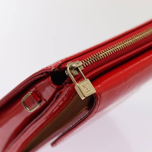 LOUIS VUITTON Monogram Vernis Motto Accessory Pouch Red - Picture 7 of 16